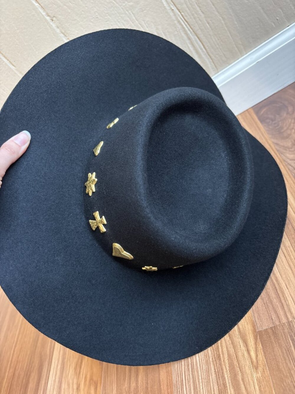Lack of Color Celestial Black Australian Wool Boater Hat - Picture 8 of 11